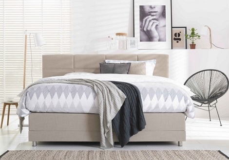Optisleep_boxspring_topper _5000_gestikt -stof -beige -naturel -litsjumaux_bed,matras, hoorn